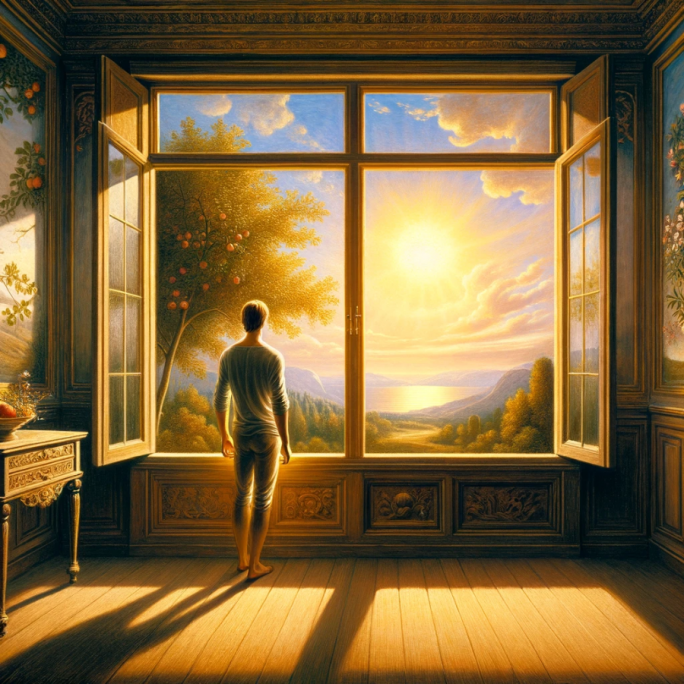 dall--e-2023-12-28-23-59-59---a-serene-person-standing-in-front-of-a-window--looking-out-at-beautiful--sunny-weather-outside--the-scene-is-depicted-in-the-style-of-renaissance-pain.png